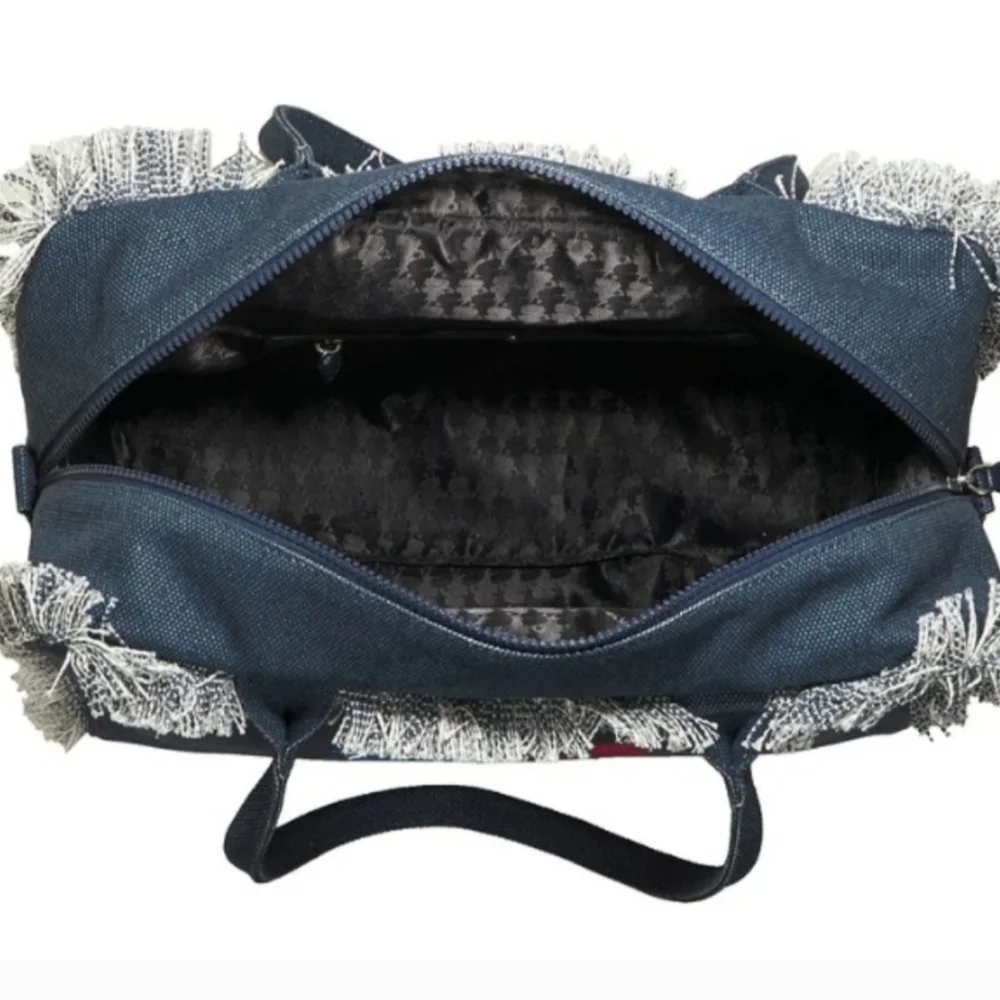 Karl Lagerfeld Blue and Red Tote Bag with Playful Design